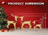 3-Piece Lighted Christmas Reindeer Family Set Outdoor Decorations, Weather Proof 2D Deer Family Set 50842289