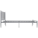 Bed Frame without Mattress Grey Metal 200x200 cm 325029