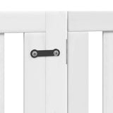 Dog Gate with Door Foldable 12 Panels White 960 cm Poplar Wood 3155676