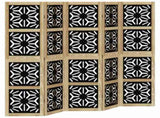 Room Divider 5 Panels Brown and Black Solid Wood Paulownia 358805