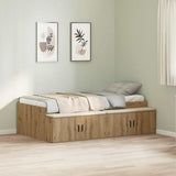 Bed Frame with Drawer Artisan Oak 90 x 190 cm Engineered Wood 3335212