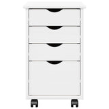 Rolling Cabinet White 34 x 39 x 56 cm Solid Pine Wood 42028341