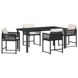 Garden Dining Set 5 pcs Black Poly Rattan 3380743