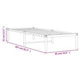 Metal Bed Frame without Mattress White 80x200cm 373664
