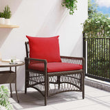 Garden Chair with Cushion Brown 73 x 61 x 77 cm Poly Rattan 42006223