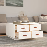 Coffee Table White 80x80x45 cm Solid Wood Pine 821518