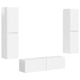 TV Cabinet Set 6 pcs High Gloss White Engineered Wood 3409127