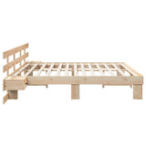 Bed Frame with Headboard Brown 180 x 200 cm Solid Pine Wood 3385679