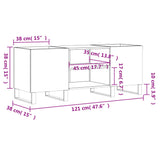 Record Cabinet Grey Sonoma 121x38x48 cm Engineered Wood 831690