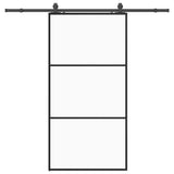 Sliding Door with Hardware Set Black 102x205 cm ESG Glass 3375923