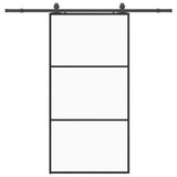 Sliding Door with Hardware Set Black 102x205 cm ESG Glass 3375923