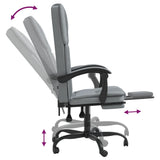Reclining Office Chair Light Grey Fabric 349794