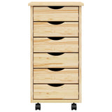 Rolling Cabinet with Drawers MOSS Clear Varnish Solid Pine wood 42032400