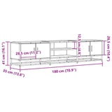 TV Cabinet Black 180x35x41 cm Engineered Wood 3300775