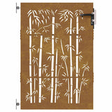Garden Gate 85x125 cm Corten Steel Bamboo Design 153234