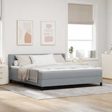 Box Spring Bed with Headboard Light Grey 200 x 180 cm Fabric 3341055