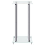 Speaker Stands 2pcs Silver Tempered Glass 4 Pillars Design 51819
