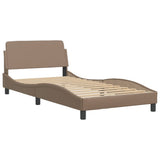Bed Frame with LED without Mattress "Hvar" Cappuccino 100x200 cm 3213917