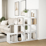 Room Divider Bookcase 4-Tier White 131.5x29x131.5 cm Engineered Wood 857967