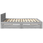Bed Frame with Headboard without Mattress Grey Sonoma 180x200 cm Super King 3295546
