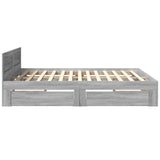 Bed Frame with Headboard without Mattress Grey Sonoma 180x200 cm Super King 3295546