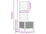 Garden Planter with Trellis&Wheels Grey 40 x 40 x 149 cm PP 3422941