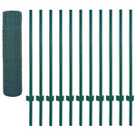 ZNTS Wire Mesh Fence with Posts Steel 25x0.5 m Green 144608