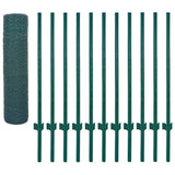 Wire Mesh Fence with Posts Steel 25x0.5 m Green 144608