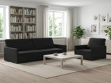 Sofa Set 2 pcs Black Velvet 3433222