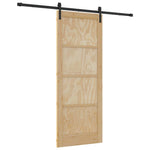 Sliding Door Manual Natural and black 83 x 211 cm 3333310