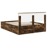 Bed Frame Smoked Oak 150 x 200 cm Engineered Wood 3408659