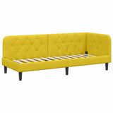 Corner Bed Frame with Headboard Yellow 80 x 200 cm Velvet 42016592