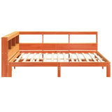 Bookcase Bed without Mattress Wax Brown 120x200 cm Solid Wood Pine 3324387