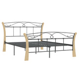 Bed Frame without Mattress Black Metal 120x200 cm 324885