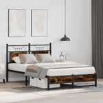 Bed Frame without Mattress Smoked Oak 120x190 cm Small Double Engineered Wood 4106905