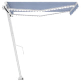 Manual Retractable Awning with LED 350x250 cm Blue and White 3069521