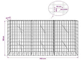 Gabion with 5 mm Wire and 5x10 cm Mesh 150x10x100 cm 3464445