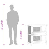 Outdoor Rabbit Hutch 4 Doors Brown Wood 170835