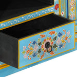 TV Cabinet Blue 110x30x40 cm Solid Wood Mango 353908