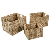 Storage Basket Set 3 Pieces Water Hyacinth 245490