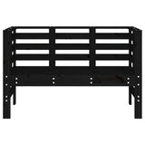 Garden Bench Black Solid pine wood 111.5x53x71 cm Durable 825139