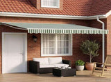 Electric Retractable Awning Green and White 4 x 2 m 3421768