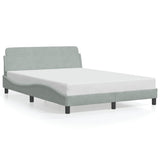 Bed Frame "Dover" Light Grey 137x190 cm Velvet 373282