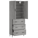 Highboard Grey Sonoma 69.5x34x180 cm Engineered Wood 3195865