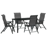 Garden Dining Set 5 pcs Grey Powder-Coated Steel 3379277