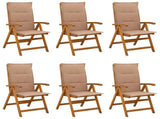 Reclining Garden Chairs 6 pcs Natural Solid Acacia Wood 3434473