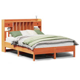 Bookcase Bed without Mattress Wax Brown 140x190 cm Solid Wood Pine 3322923