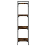 Bookcase 4-Tier Smoked Oak 40x30x120 cm Engineered Wood 837634