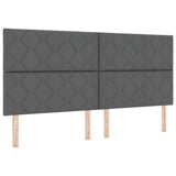 Box Spring Bed with Headboard Dark grey 200 x 200 cm Fabric 3339722