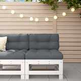 Garden Middle Sofa White Solid Wood Pine 825612